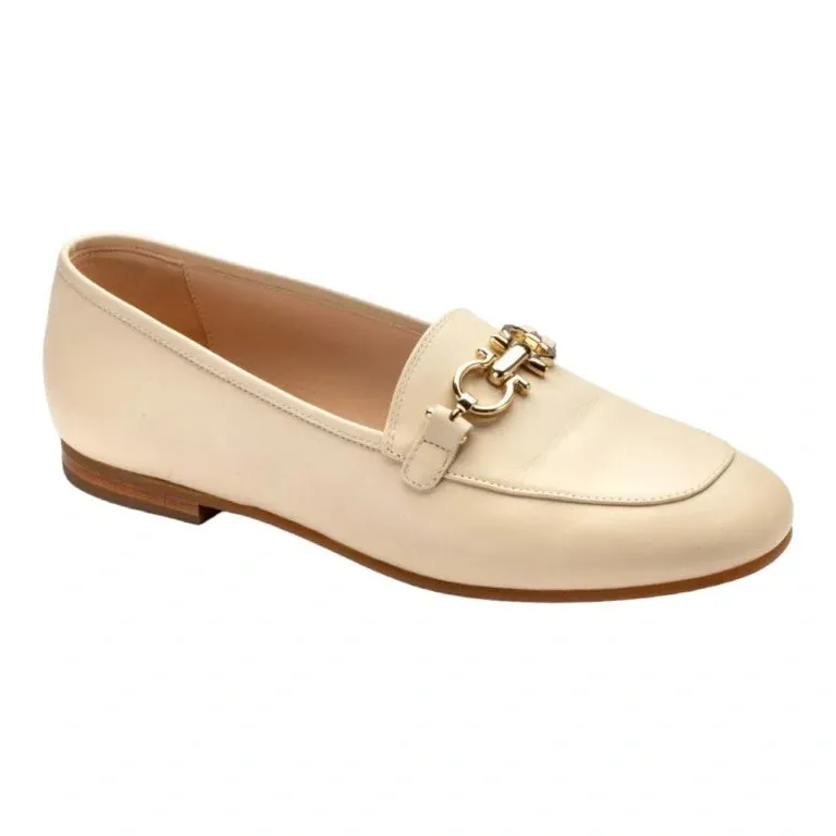 1374 - Beige Soft Leather Flat Loafer for Teen/Women by London Kids