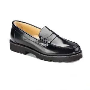 1550 - Black Polished Leather Loafer for Girl/Boy by London Kids