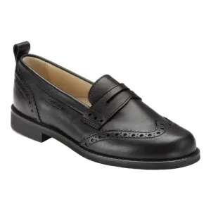 1620 - Black Soft Leather Hard Loafer for Girl/Boy by London Kids