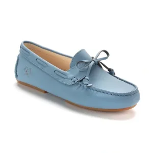 2463 - Blue Sahara Leather Soft Loafer for Girl by London Kids