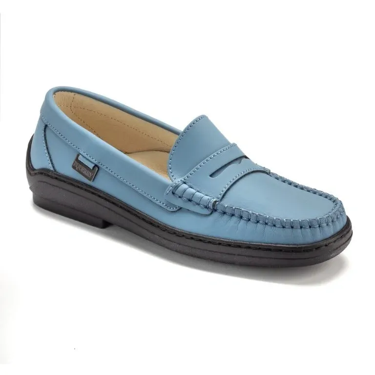 2512 - Blue Sahara Leather Soft Loafer for Girl by London Kids