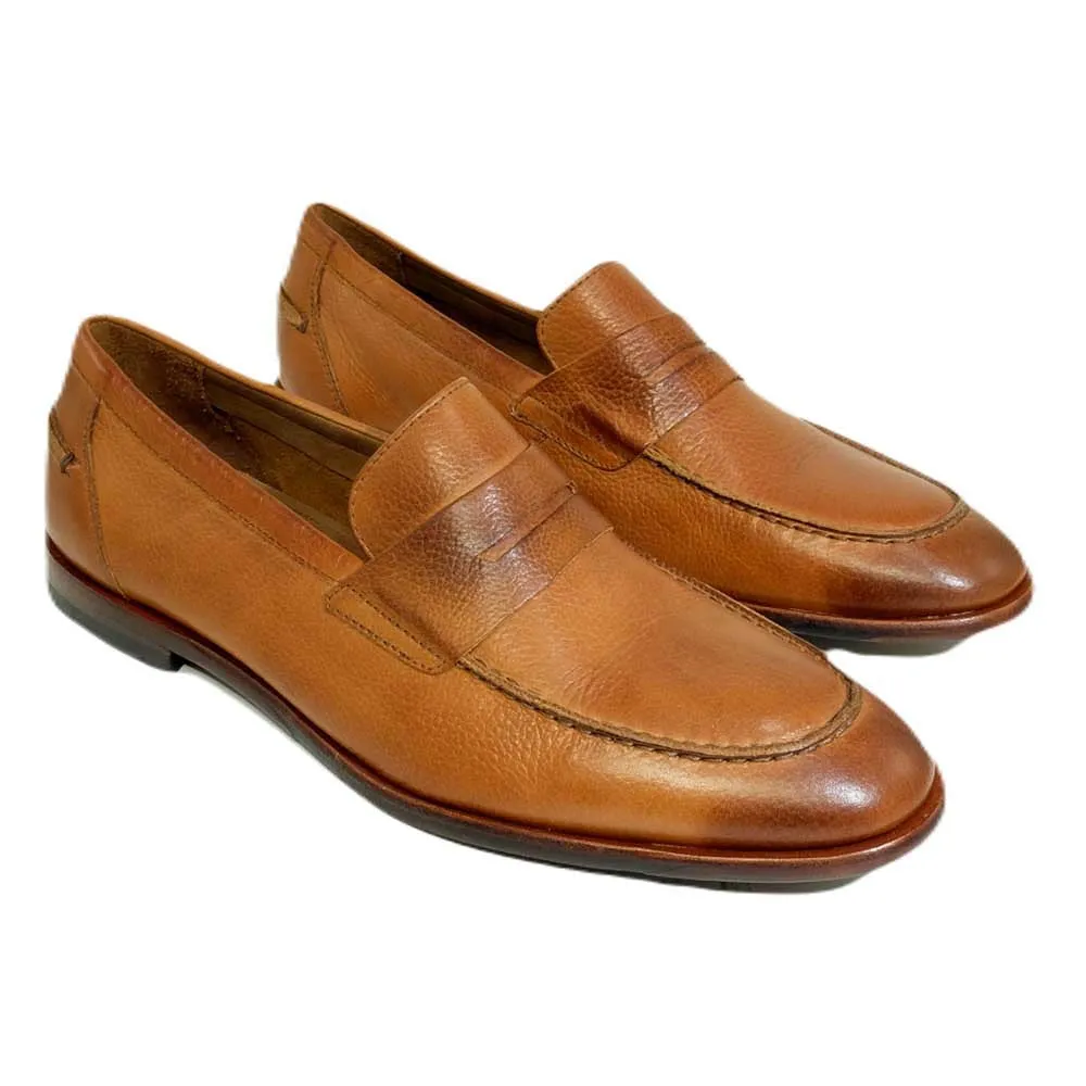 Alan Payne Men's Naples Mahogany Penny Slip-On Loafers