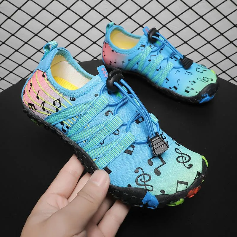 Aqua Shoes for Kids - Neoprene Non Slip Rubber Sole Beach Shoes - Music Notes