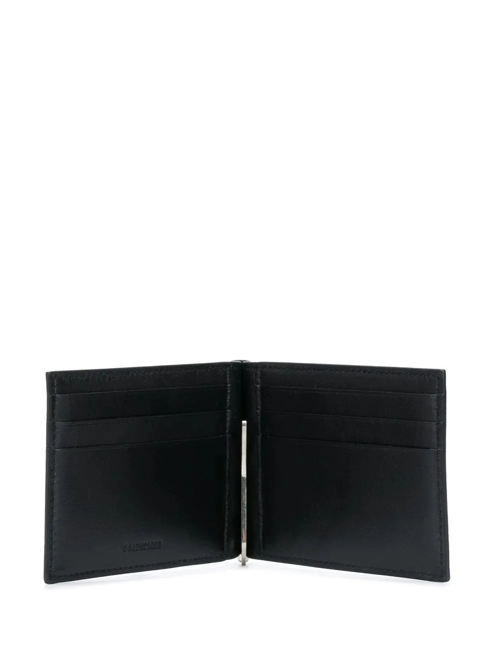 Balenciaga Cash Moneyclip Wallet In Black Grained Calfskin