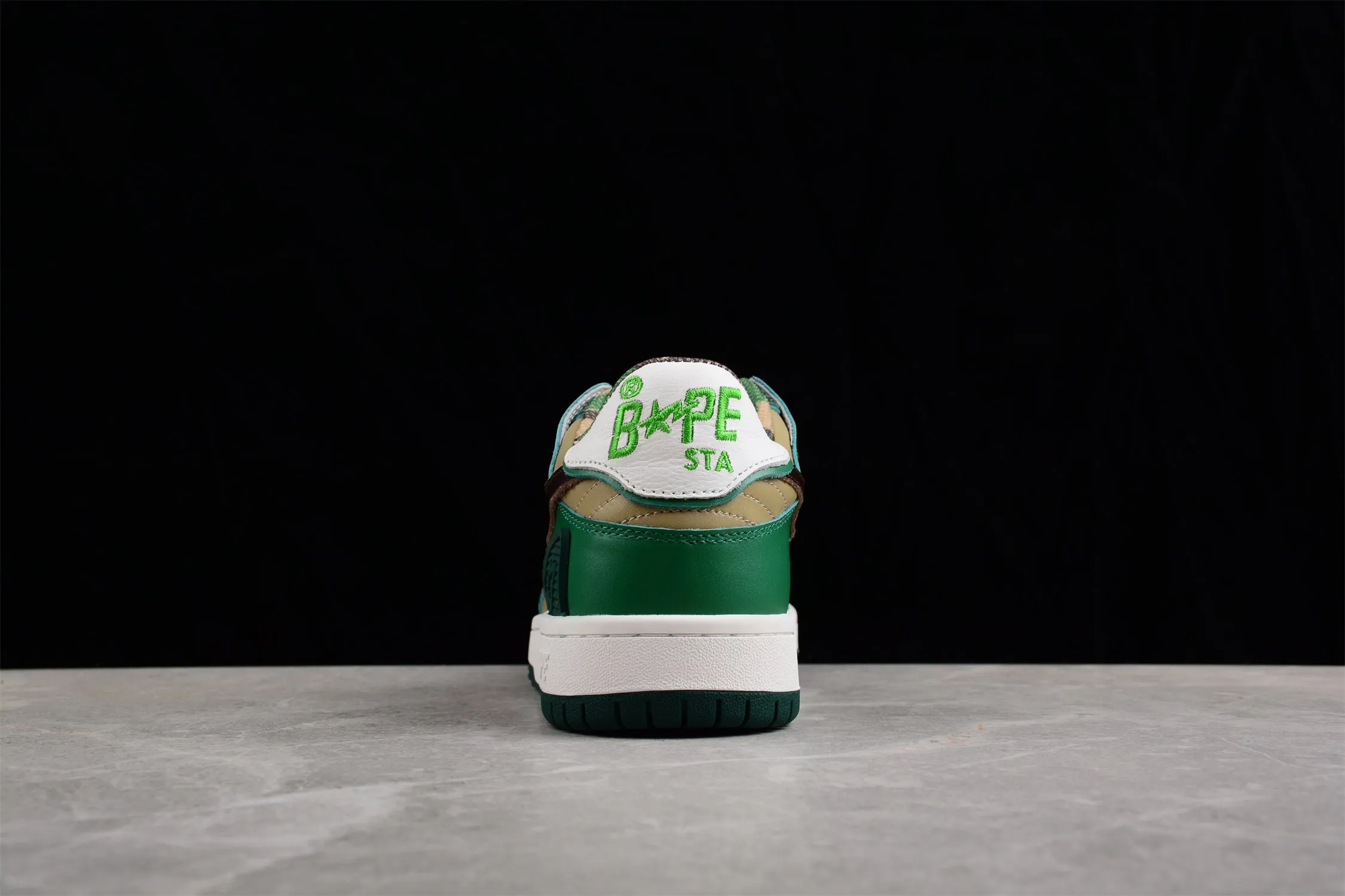 BAPE STA Low-Top Sneakers in Green and Brown