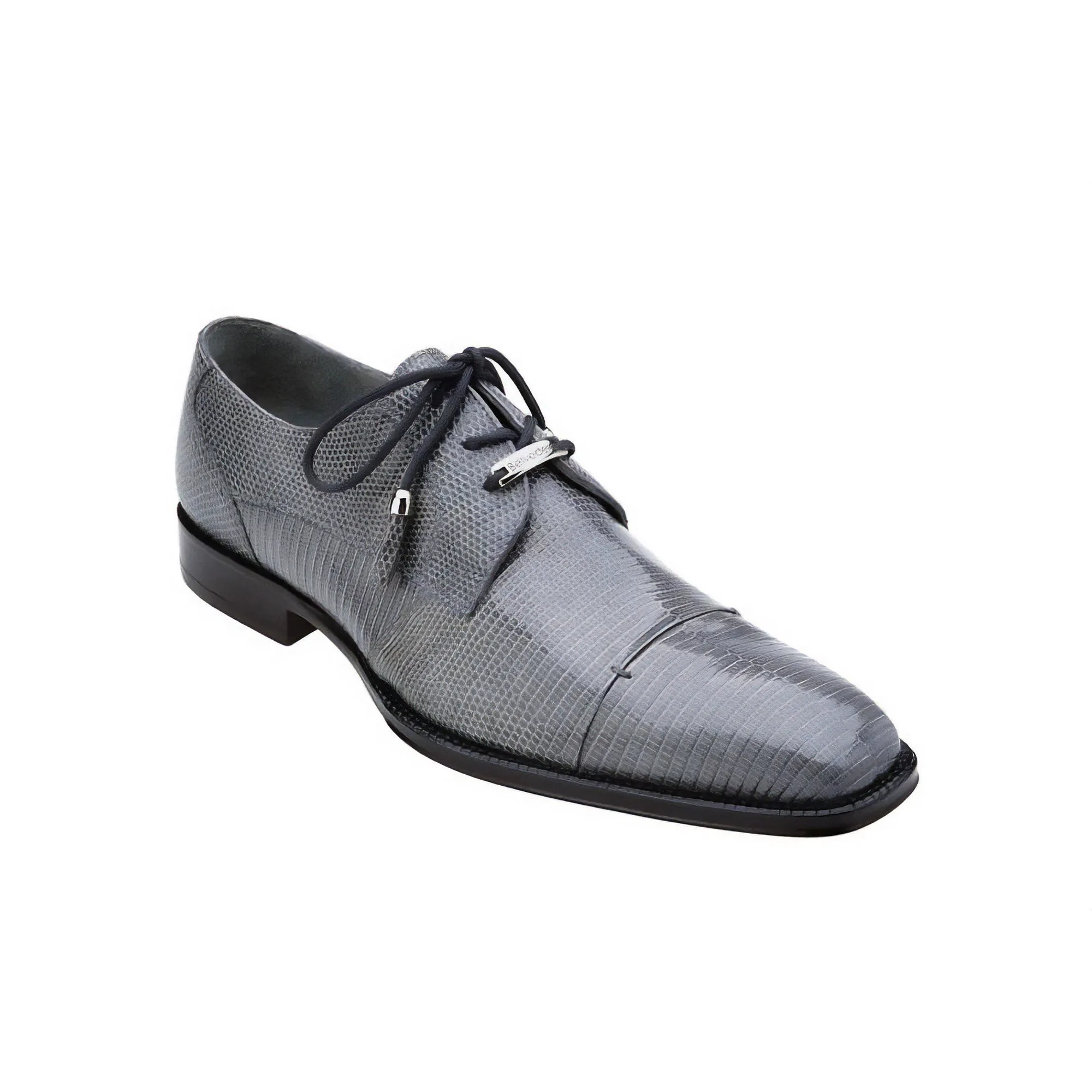 Belvedere Karmelo in Gray Genuine Lizard Oxfords