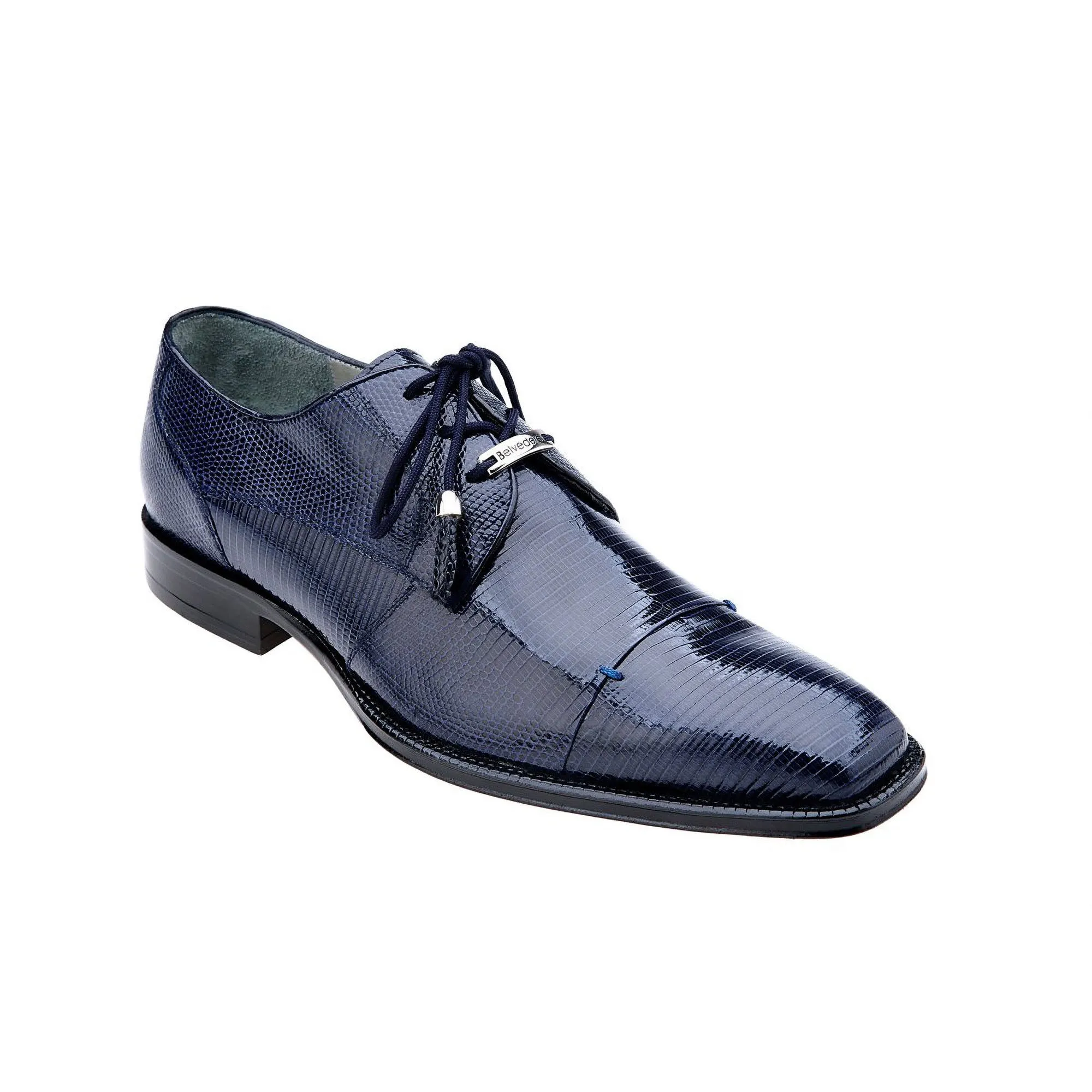 Belvedere Karmelo in Navy Genuine Lizard Oxfords