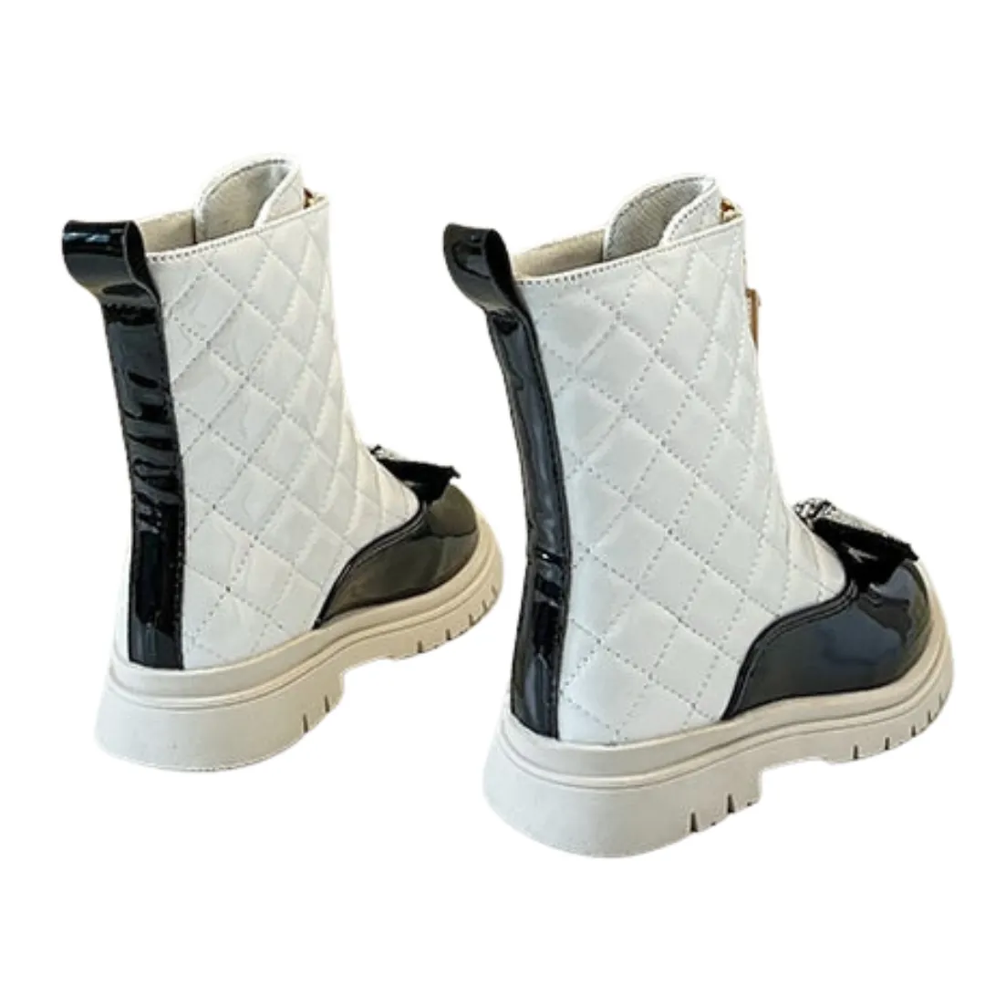 Bling Bow Quilted Boots