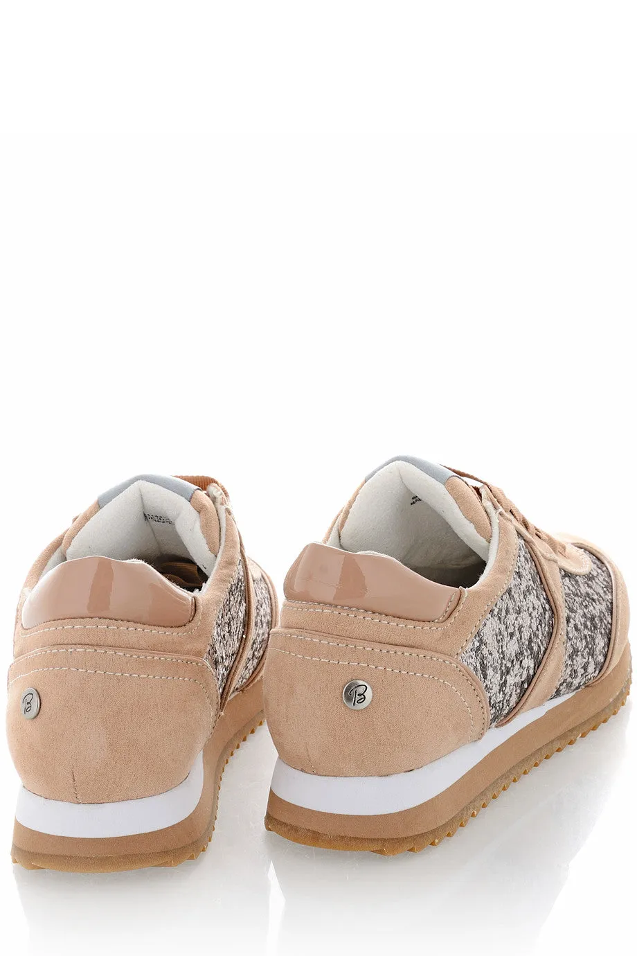 BLINK MARTINA Beige Glitter Sneakers