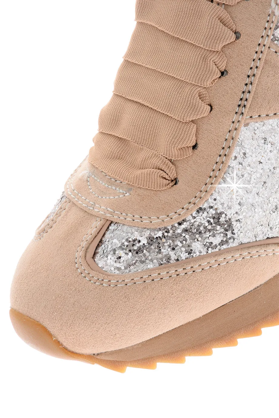 BLINK MARTINA Beige Glitter Sneakers