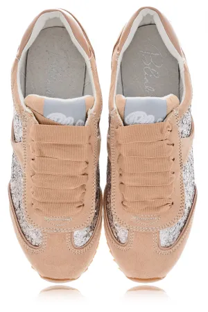 BLINK MARTINA Beige Glitter Sneakers