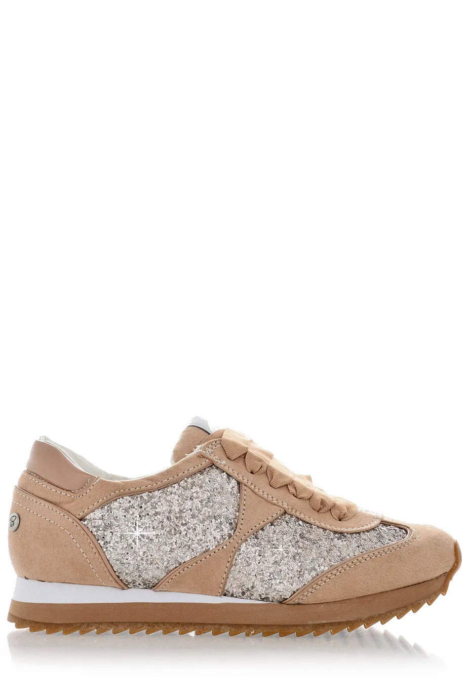 BLINK MARTINA Beige Glitter Sneakers