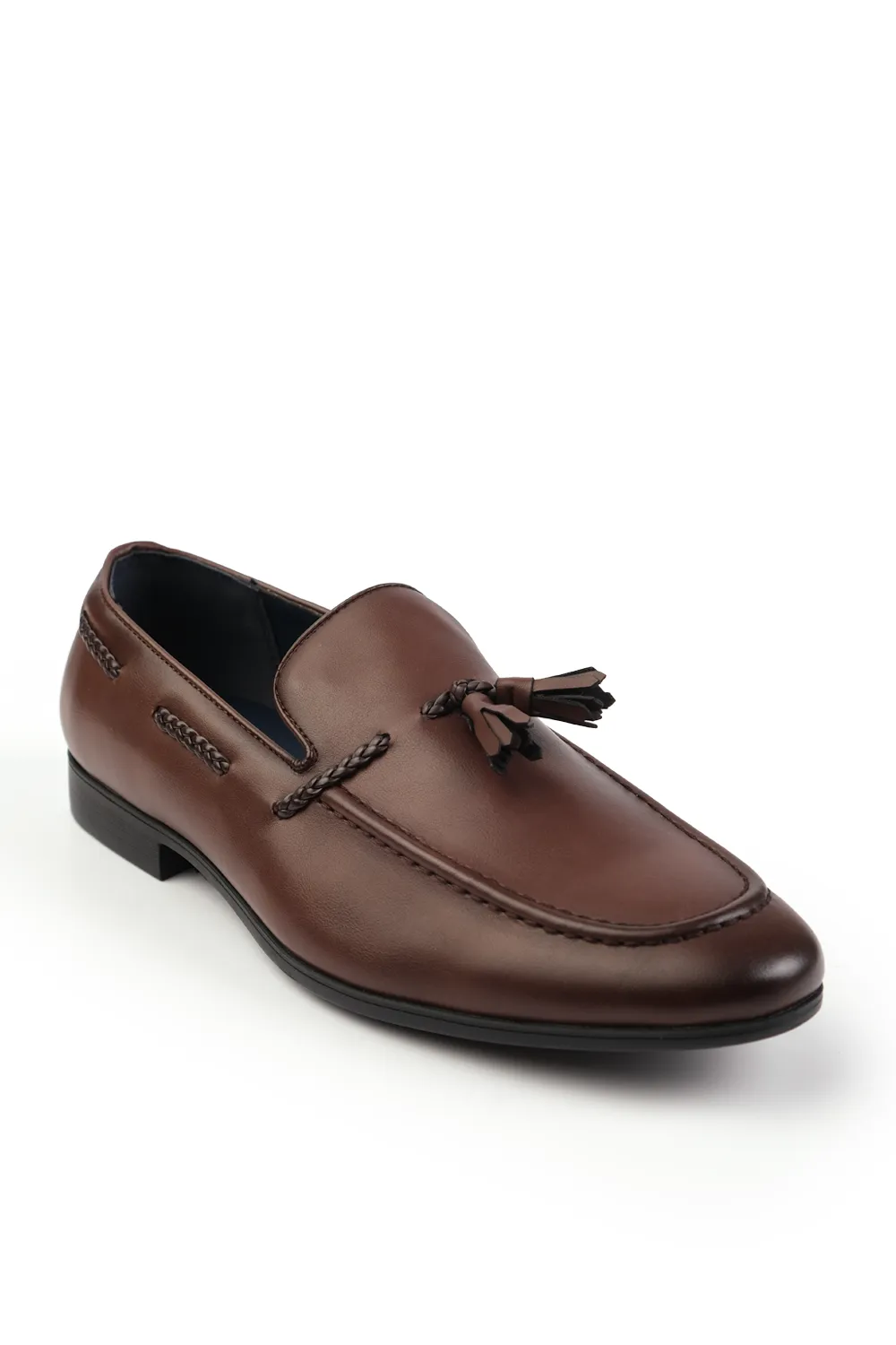 BRADLEY SLIP ON BRAIDED LOAFERS IN BROWN