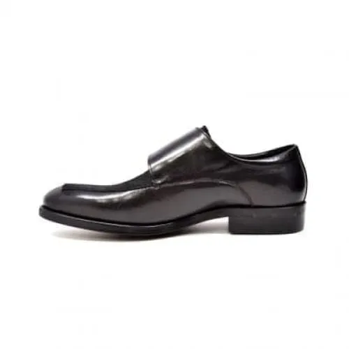 British Walkers Master Men's Black Leather Velcro Loafers