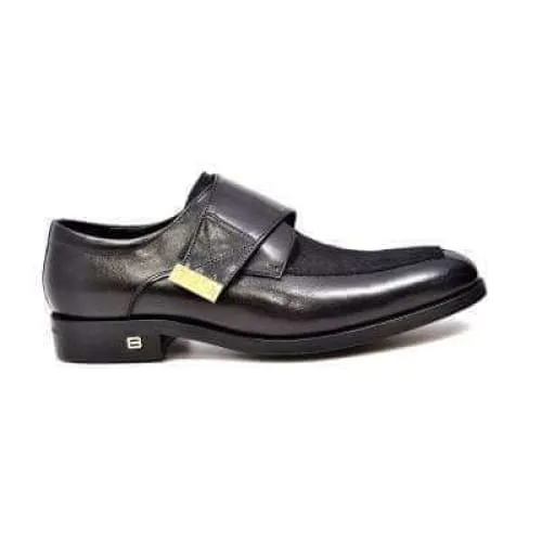 British Walkers Master Men's Black Leather Velcro Loafers