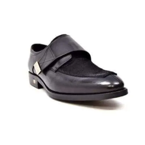 British Walkers Master Men's Black Leather Velcro Loafers