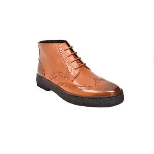 British Walkers Playboy Wingtips Limited Edition Men's Cognac Leather High Top Boots