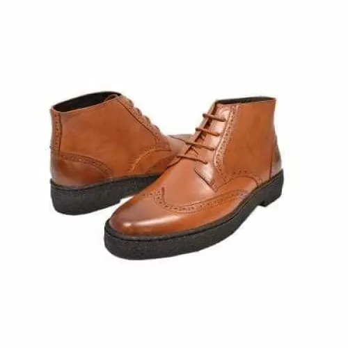 British Walkers Playboy Wingtips Limited Edition Men's Cognac Leather High Top Boots