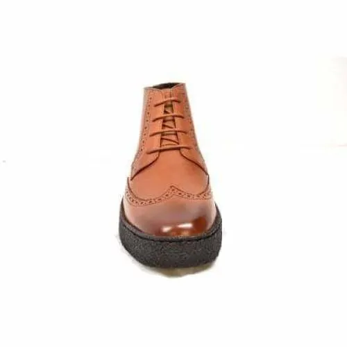 British Walkers Playboy Wingtips Limited Edition Men's Cognac Leather High Top Boots