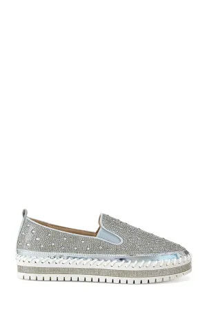 BRITTANY-SILVER FLAT SNEAKER