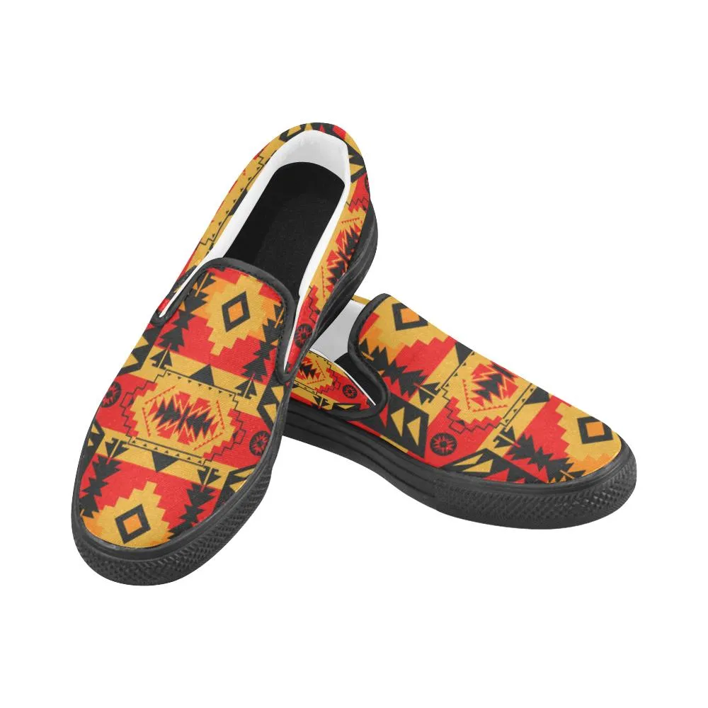 Chiefs Mountain Fire Men's Unusual Slip-on Canvas Shoes