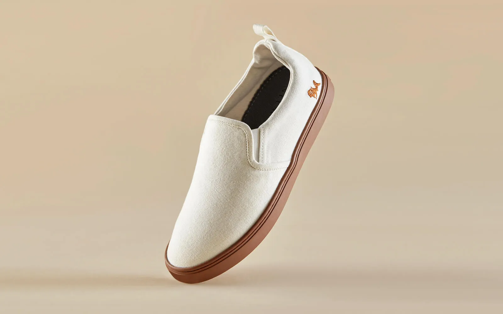 Cotton Slip Ons : Ivory Brown