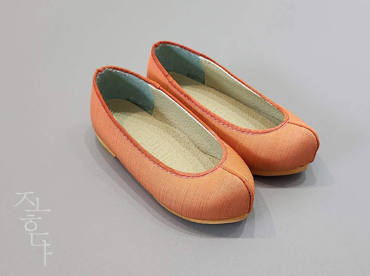 Cute Baby Girl Hanbok Shoes in Orange