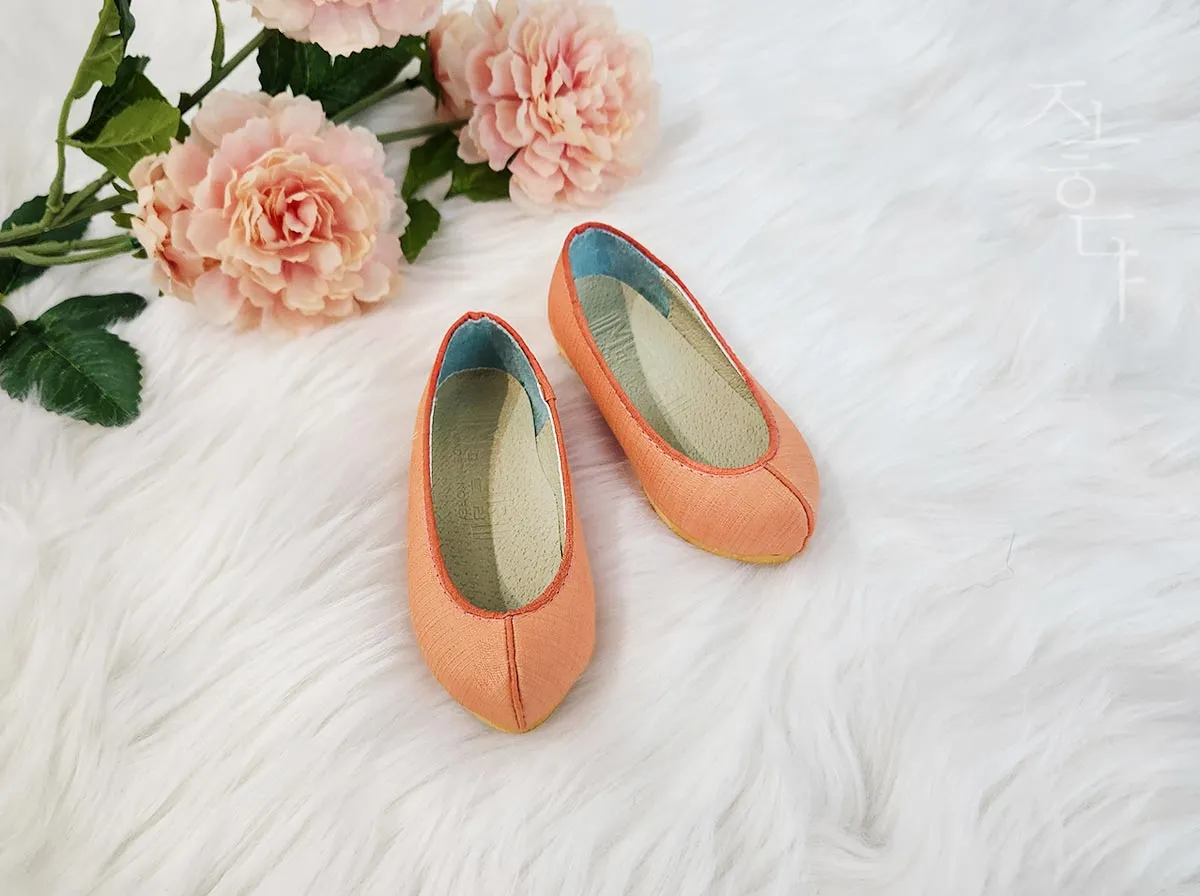 Cute Baby Girl Hanbok Shoes in Orange