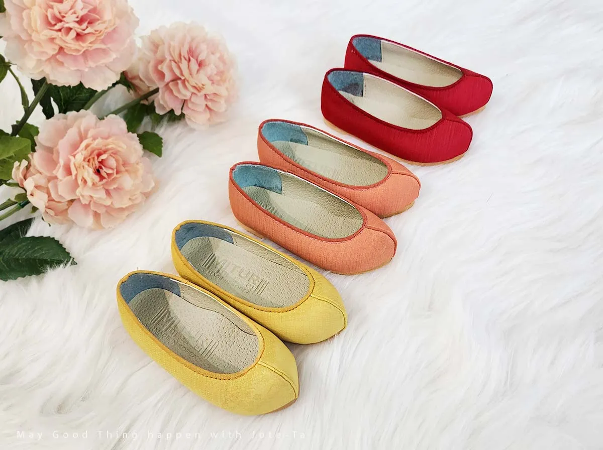 Cute Baby Girl Hanbok Shoes in Orange