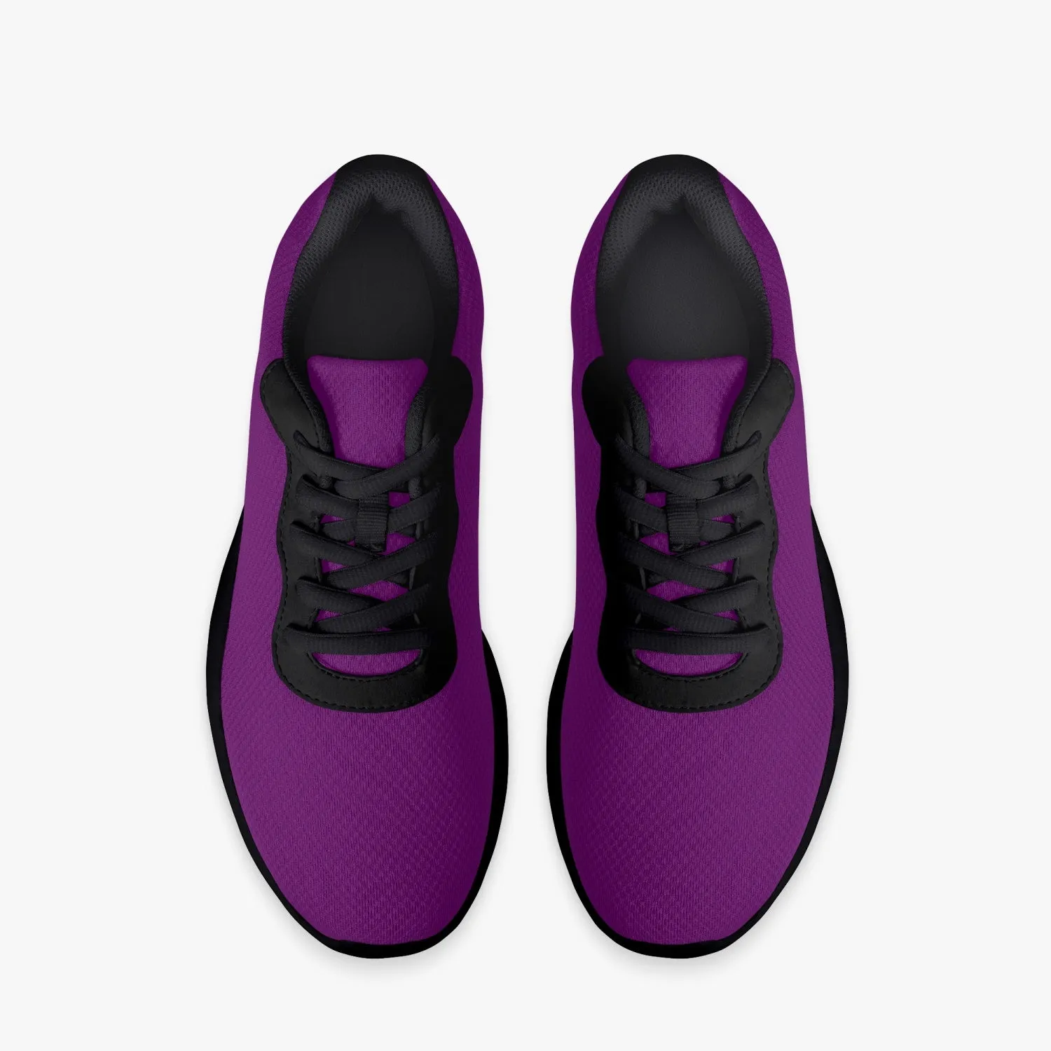 Dark Purple Unisex Sneakers, Soft Solid Purple Color Best Lifestyle Unisex Casual Designer Mesh Running Shoes With Black Soles