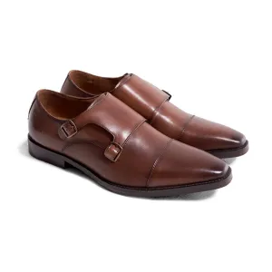 Double Monk Strap Chestnut Brown Shoes