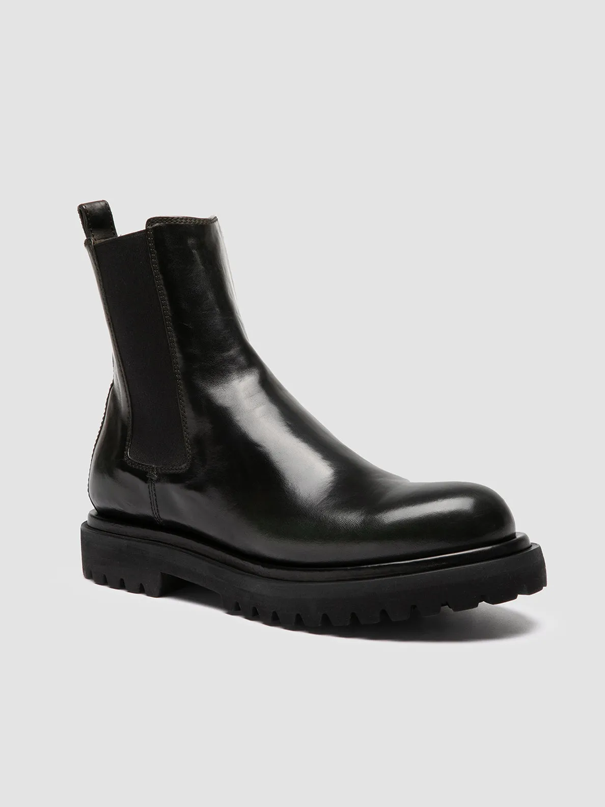 EVENTUAL DD 103 - Green Leather Chelsea Boots