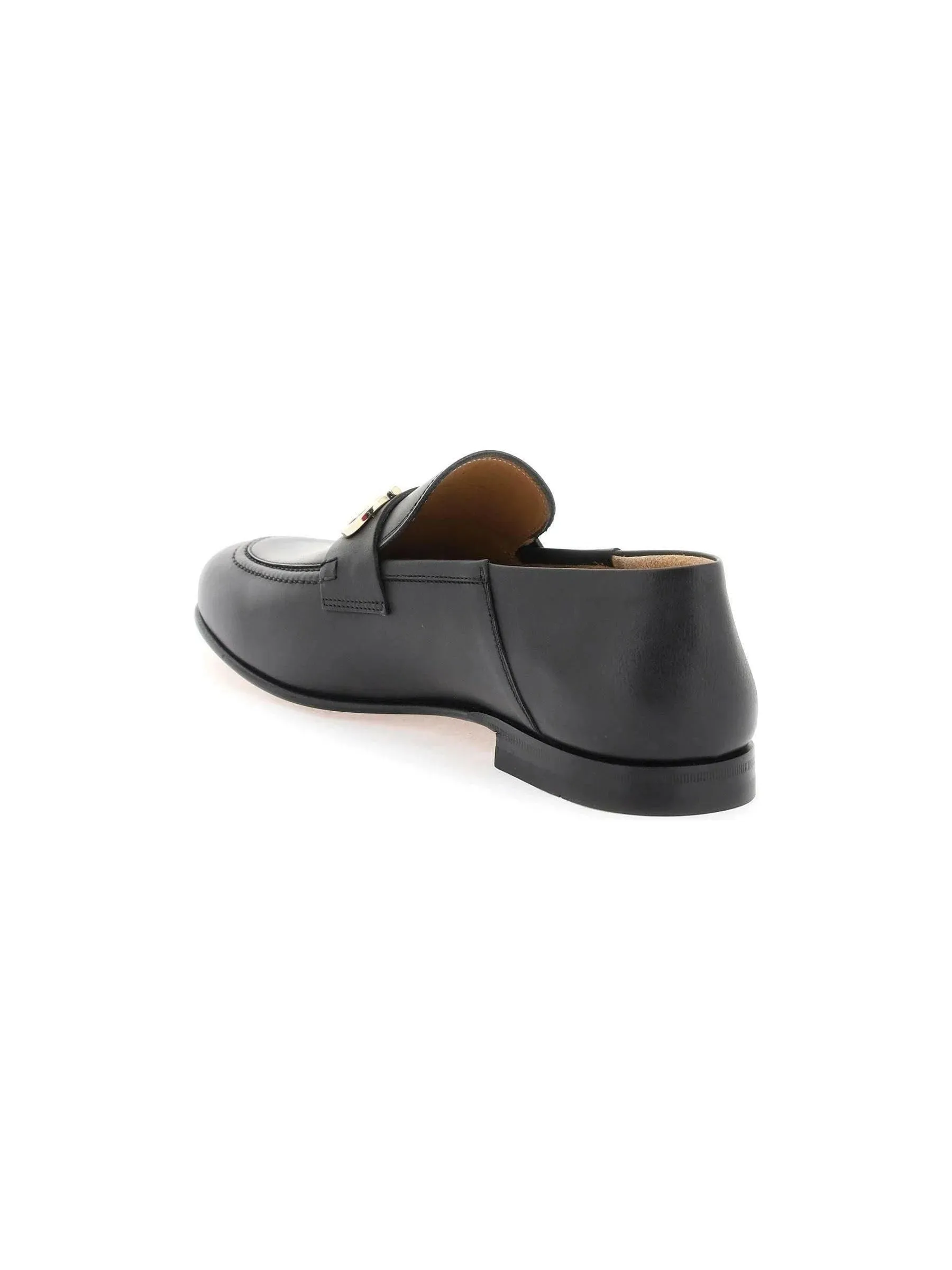 Gin Gancini Leather Loafers