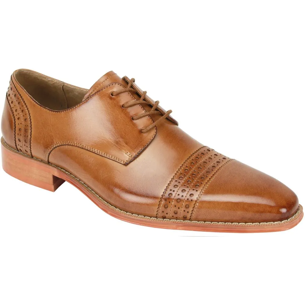 Giovanni Men's Lester Fancy Lace Upper Leather Shoe-Tan