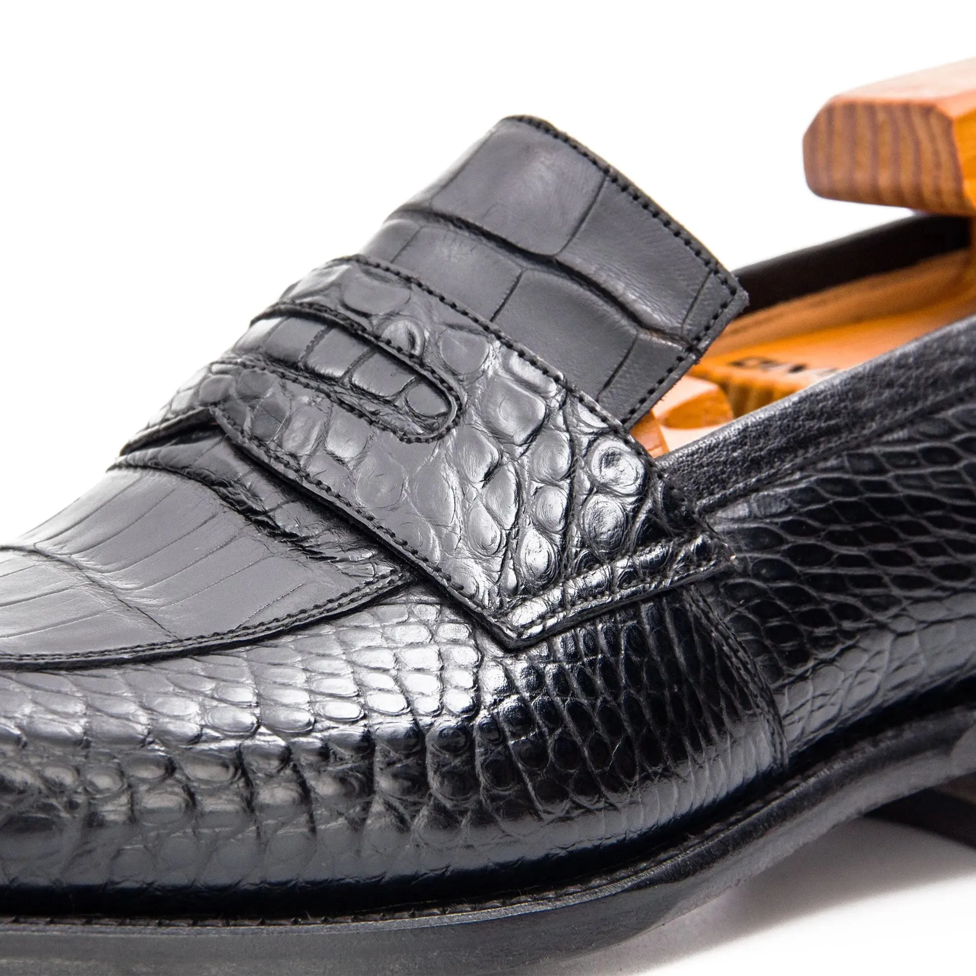 Goodyear Welted Crocodile Leather Loafers