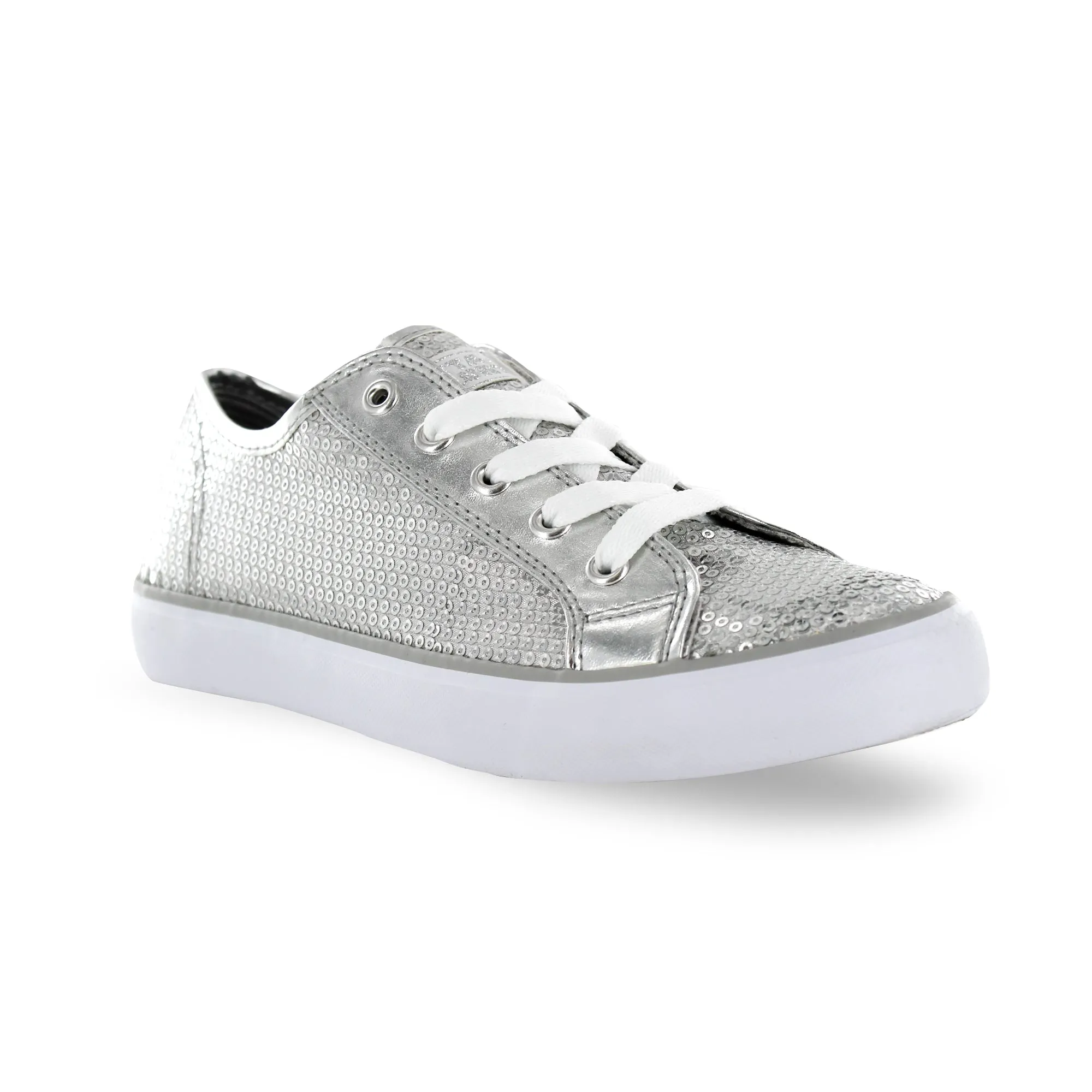 Gotta Flurt Women's Disco II Silver Sequin Low Top Dance Sneaker