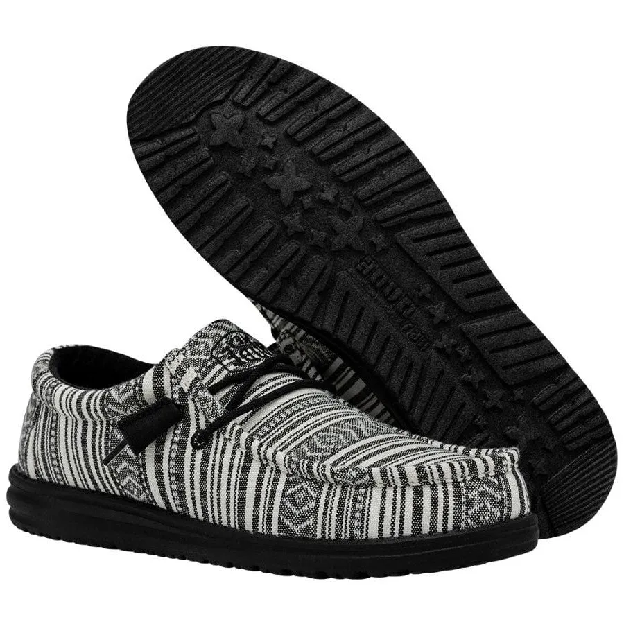 Hey Dude Men's Wally Serape Gravel Black Slip On Shoes 40017-0YB