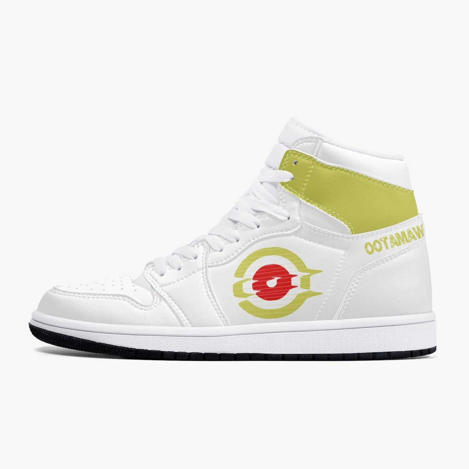 High-Top Leather Sneakers White Yellow