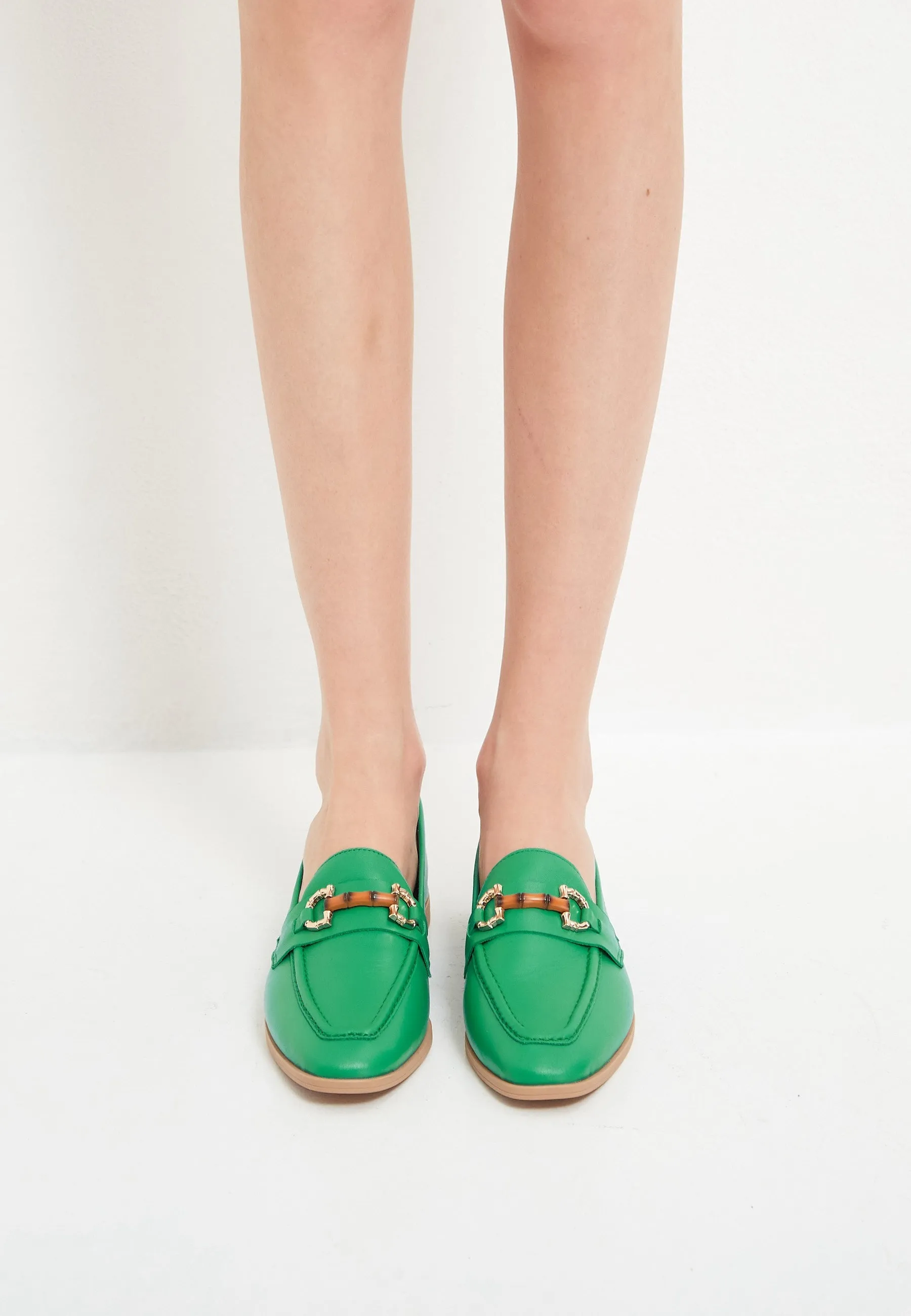 Hight Quality Leather Loafers - Green