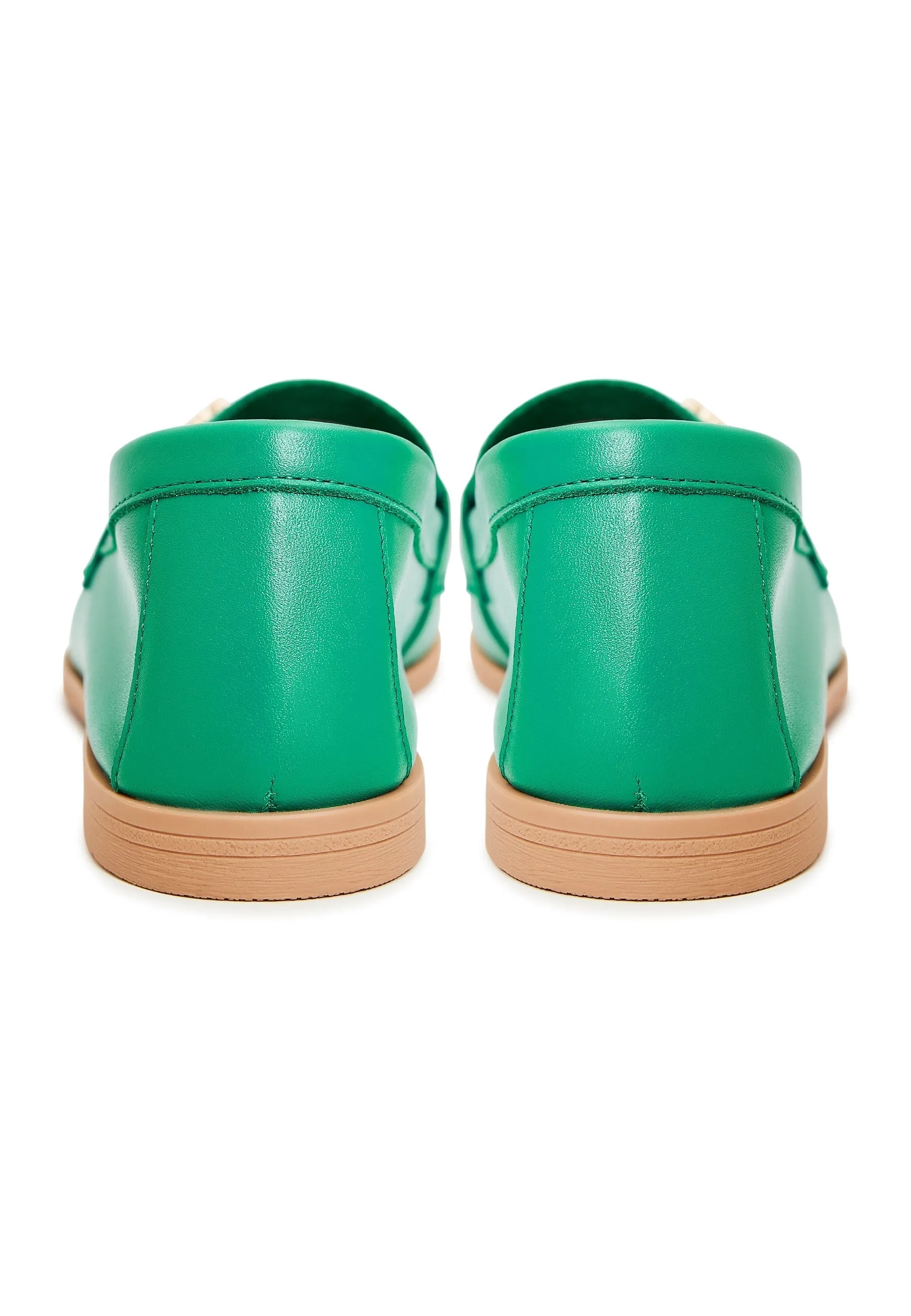 Hight Quality Leather Loafers - Green