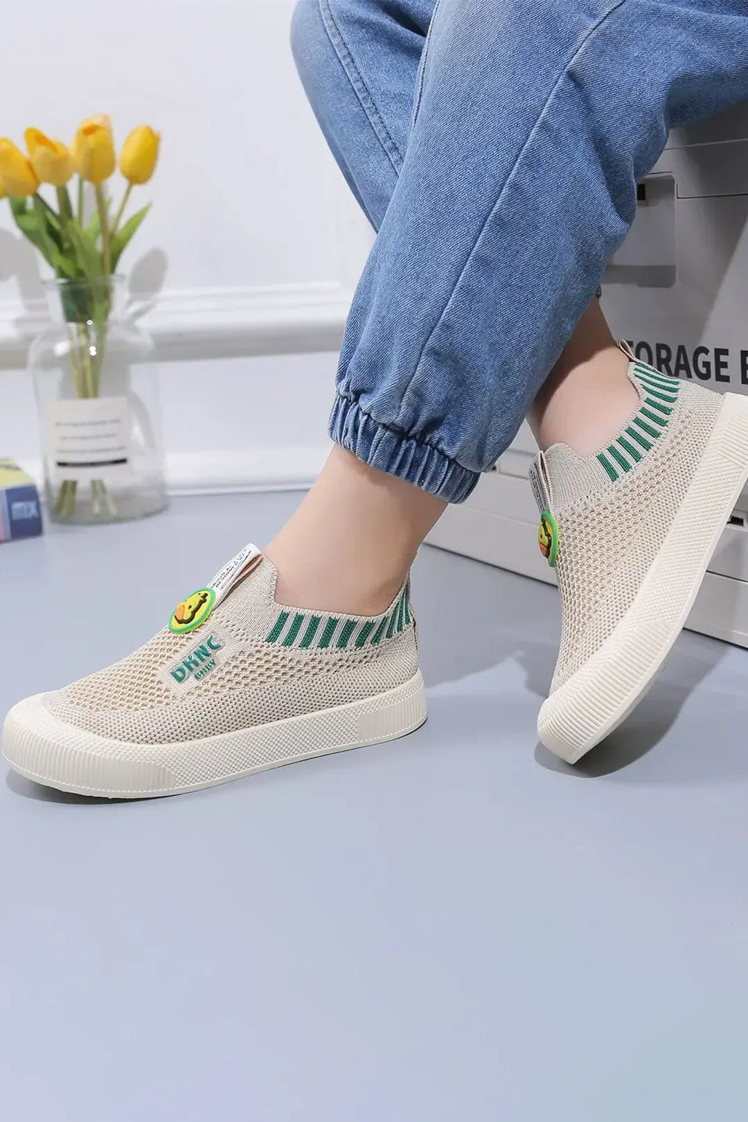 Kid's DKNC Slip-On Knit Sneakers