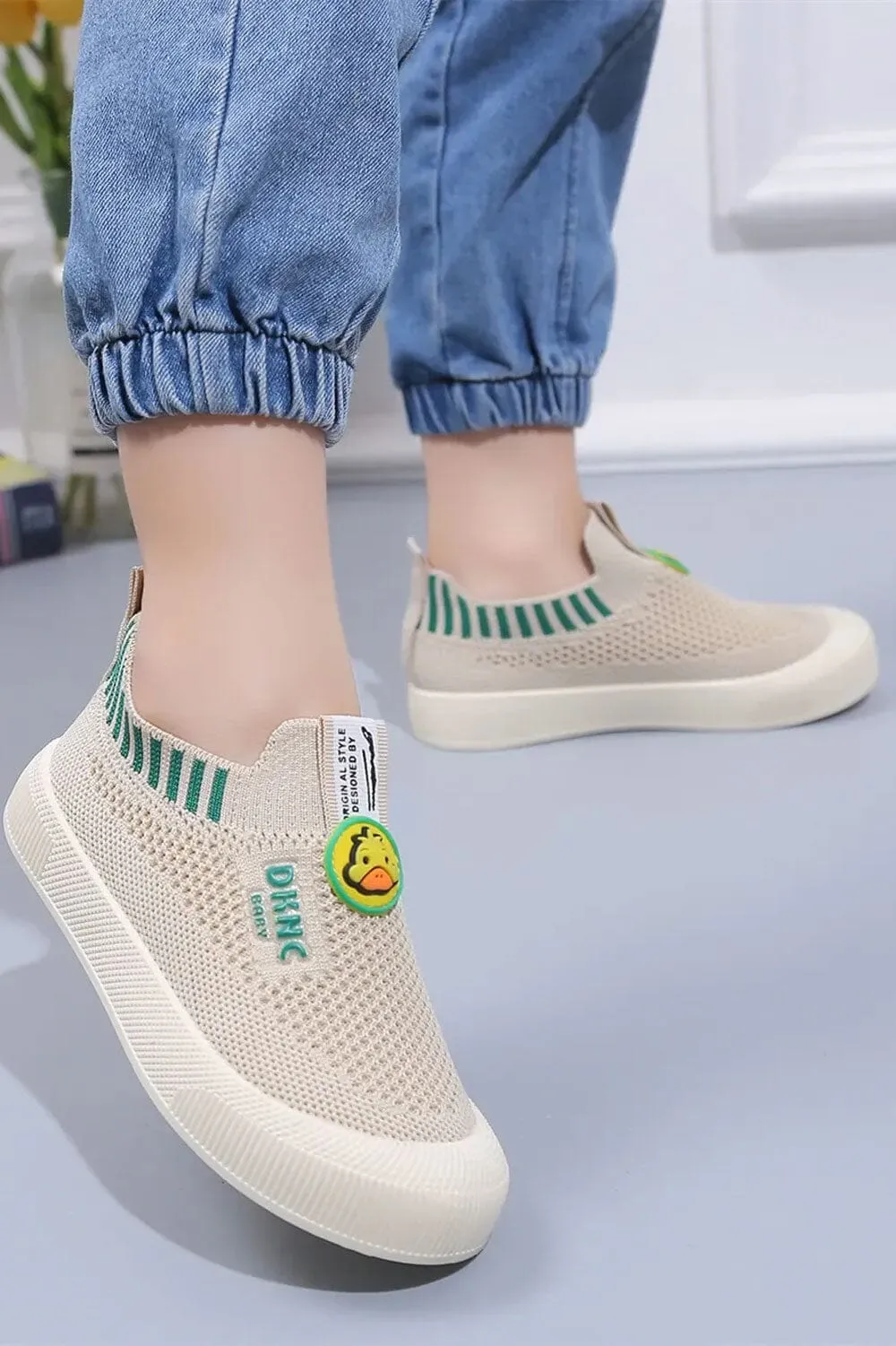 Kid's DKNC Slip-On Knit Sneakers