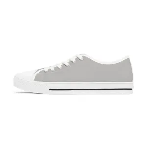 Light Grey Ladies' Sneakers, Solid Color Women's Low Top Sneakers Tennis Shoes (US Size: 5.5-12)