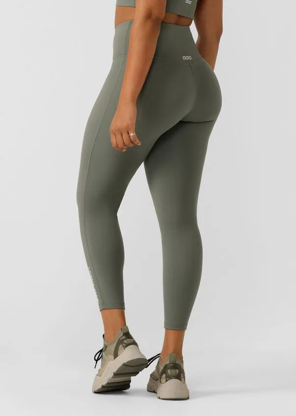 Lorna Jane Lotus No Chafe Ankle Biter Leggings - Dark Matcha