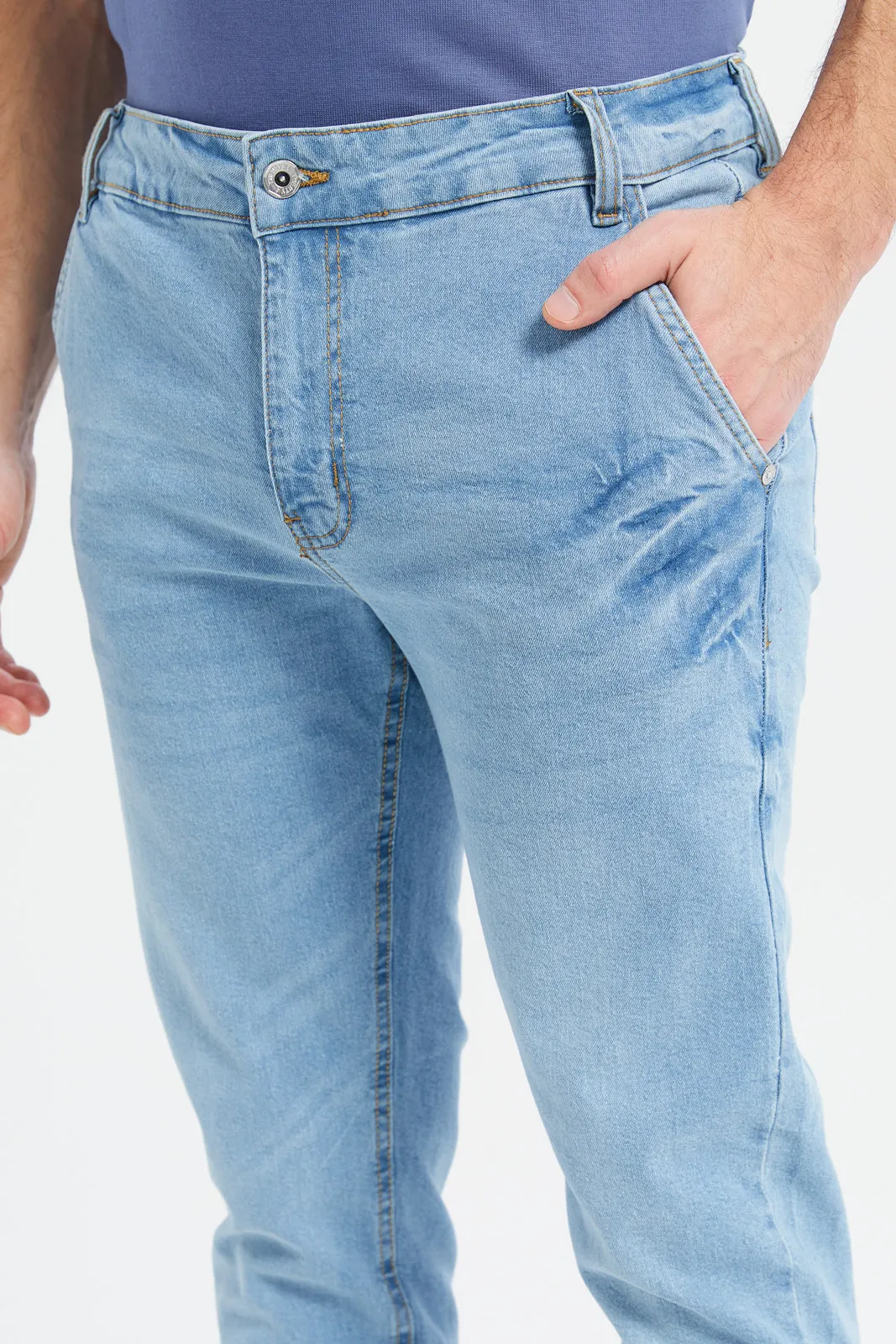 Men Blue Pocket Denim Jeans