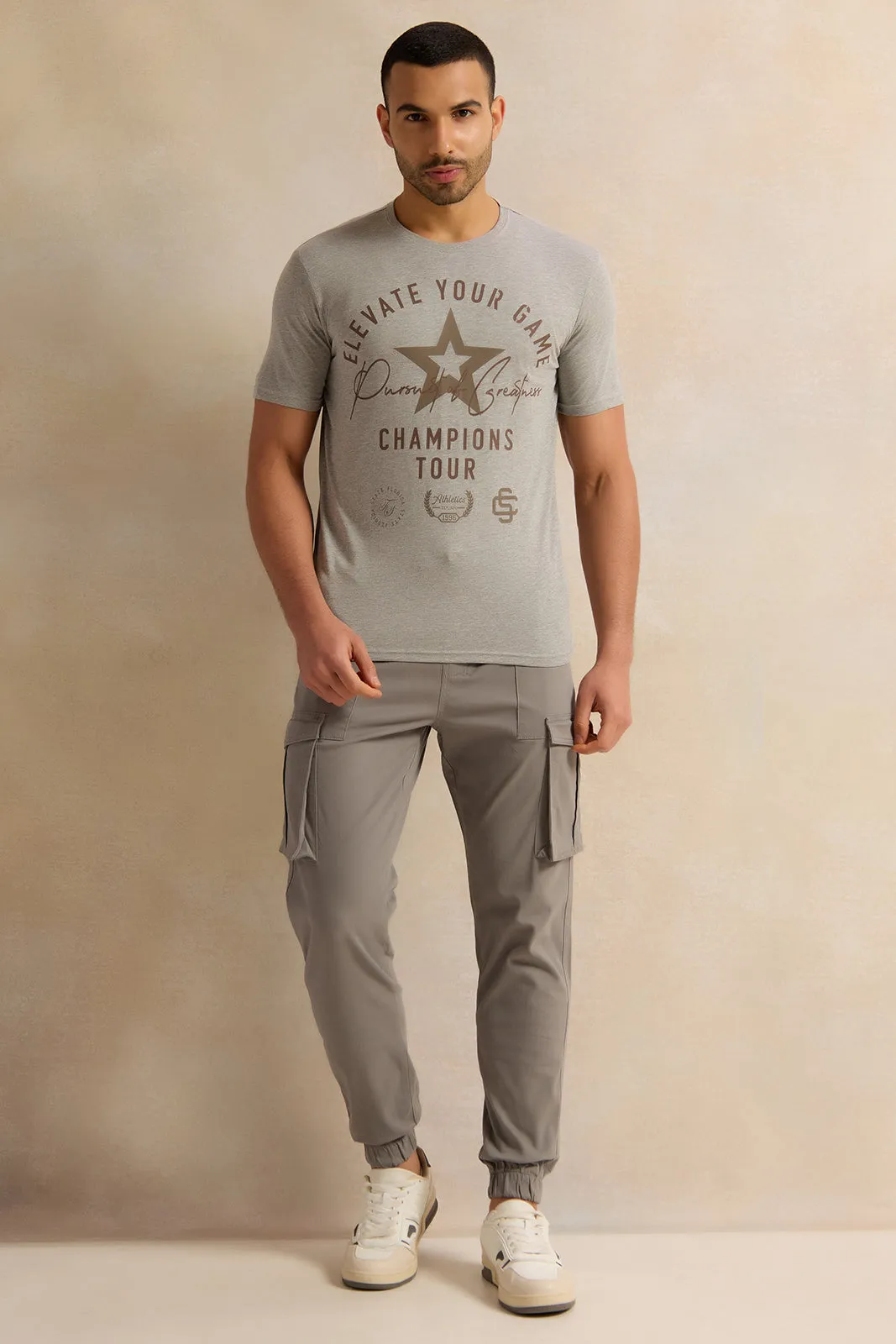 Men Grey Cargo Jogger