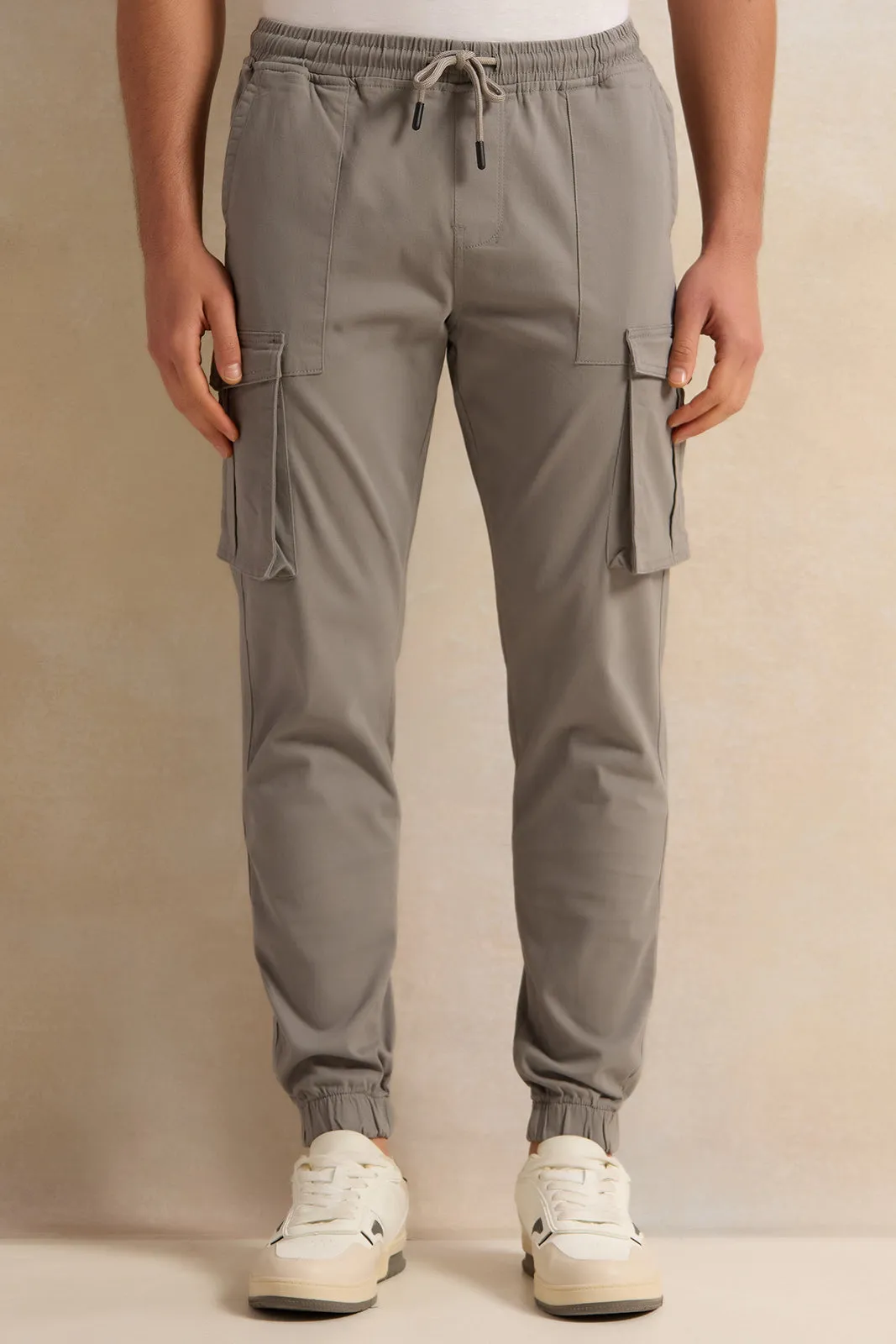 Men Grey Cargo Jogger