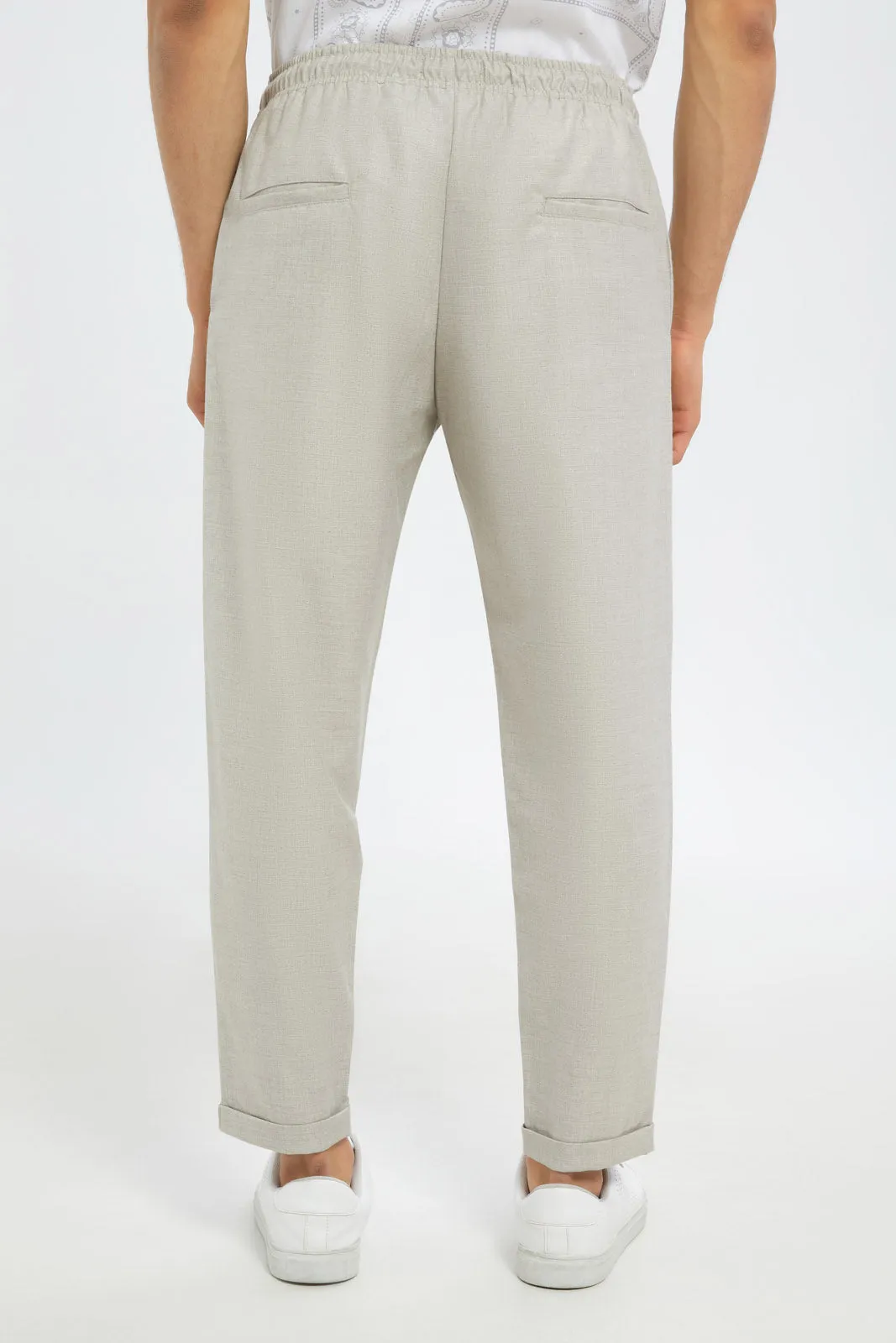 Men Grey Pull-On Trousers