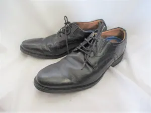 Mens CLARKS Leather Wingtip Oxford Leather Shoes 8 Derby Extreme Comfort BLACK