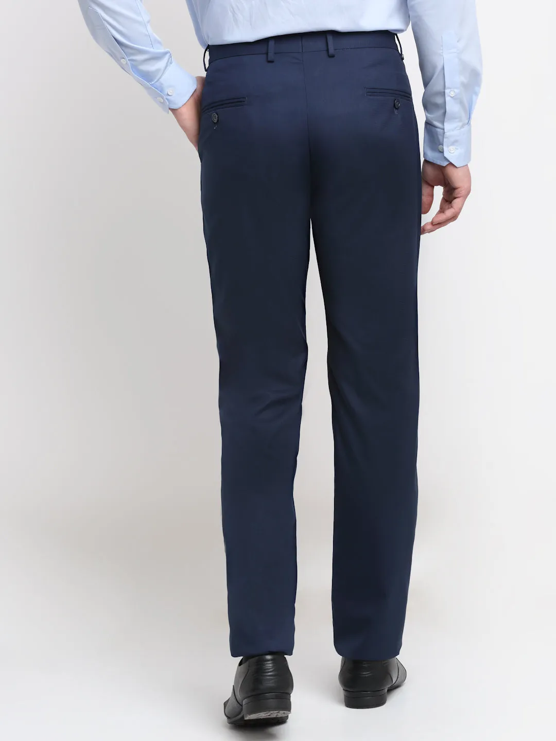 Men's Formal Flat front Navy Blue  Trousers